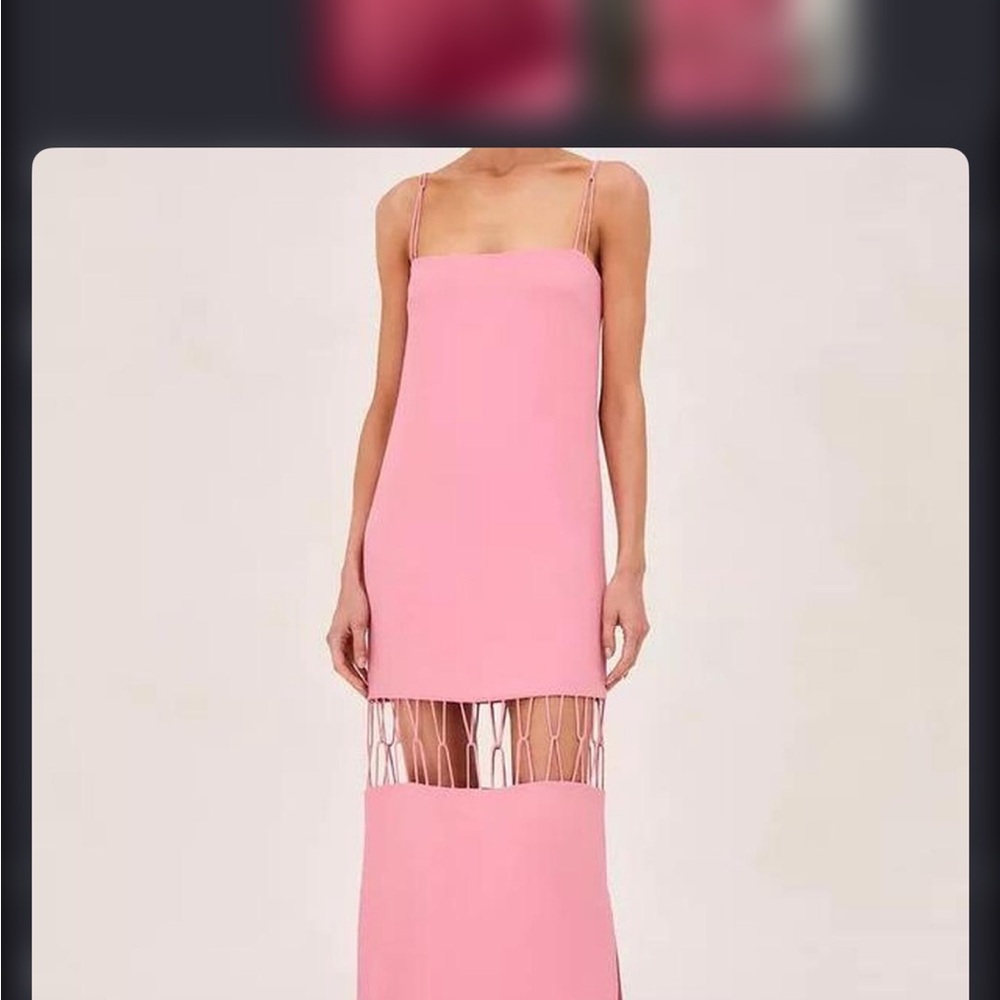 Alexis Pink Midi Dress with Unique Hem